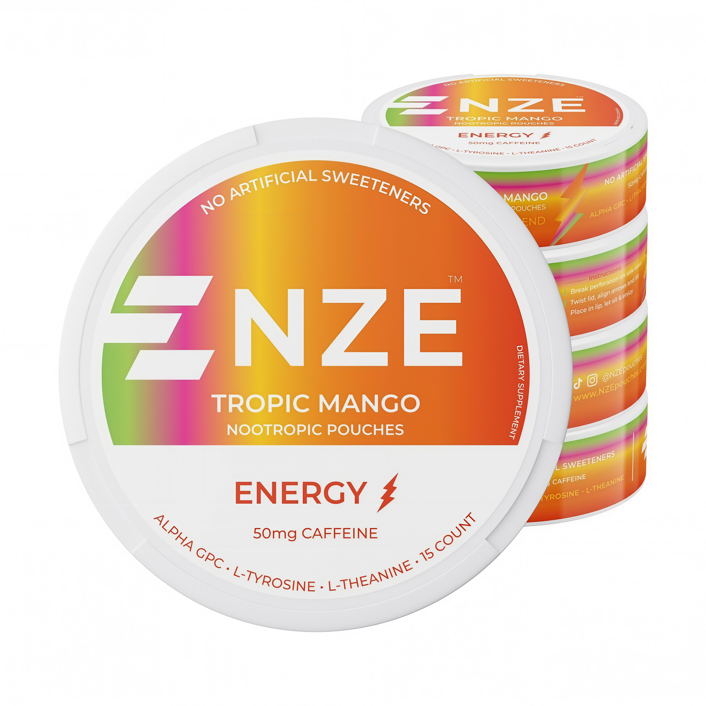 NZE Caffeine Nootropic Pouches 5 Pack