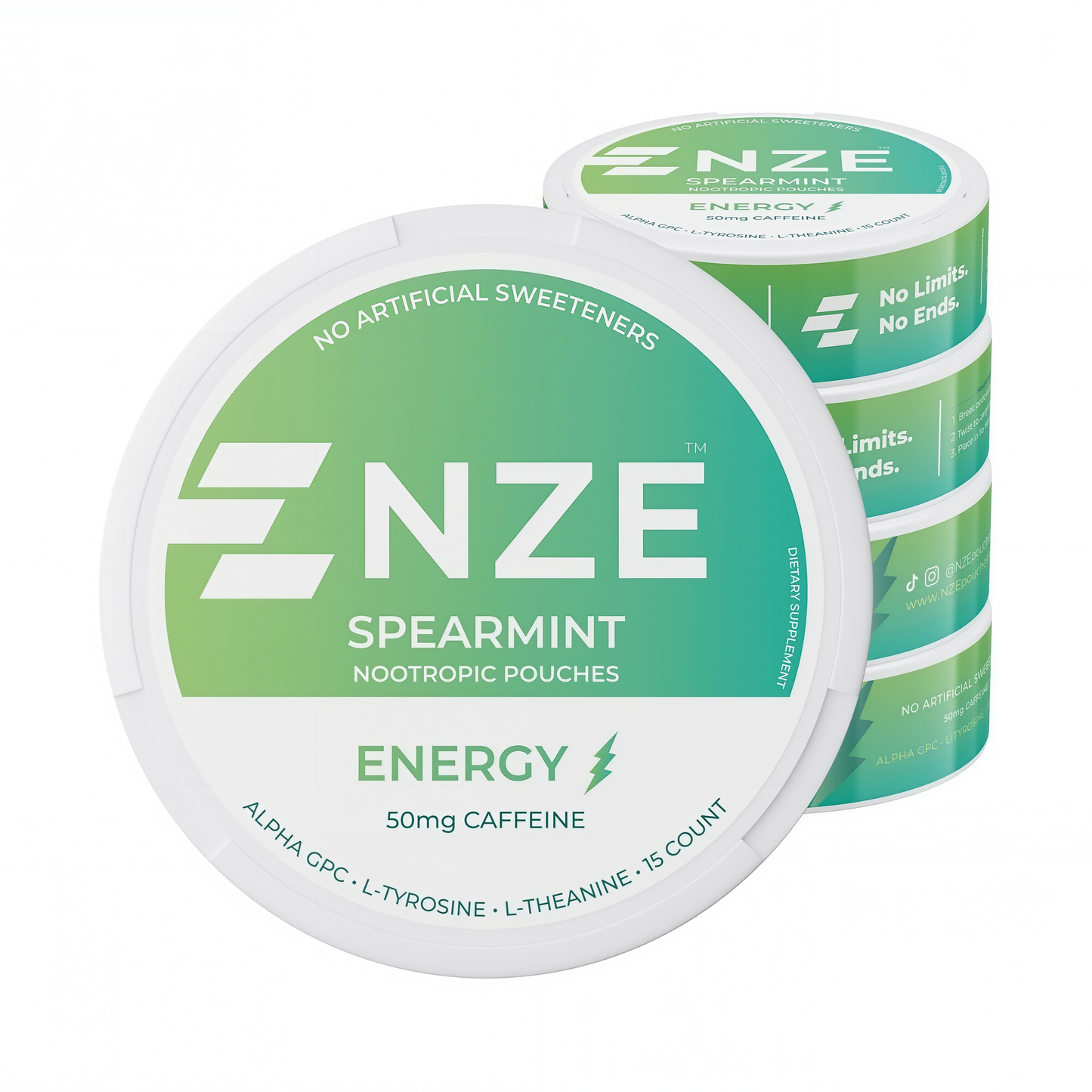 NZE Caffeine Nootropic Pouches 5 Pack