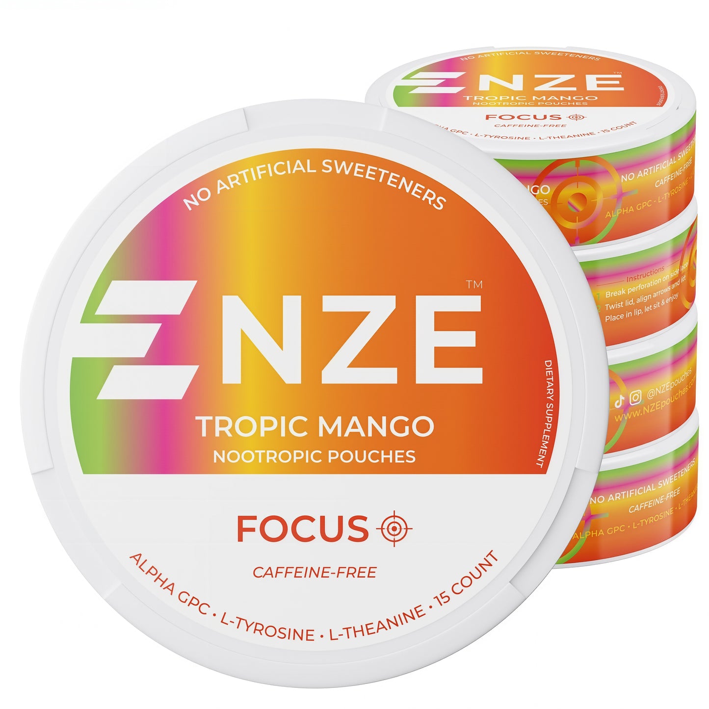 NZE Caffeine Nootropic Pouches 5 Pack
