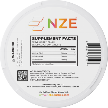 NZE Caffeine Nootropic Pouches 5 Pack